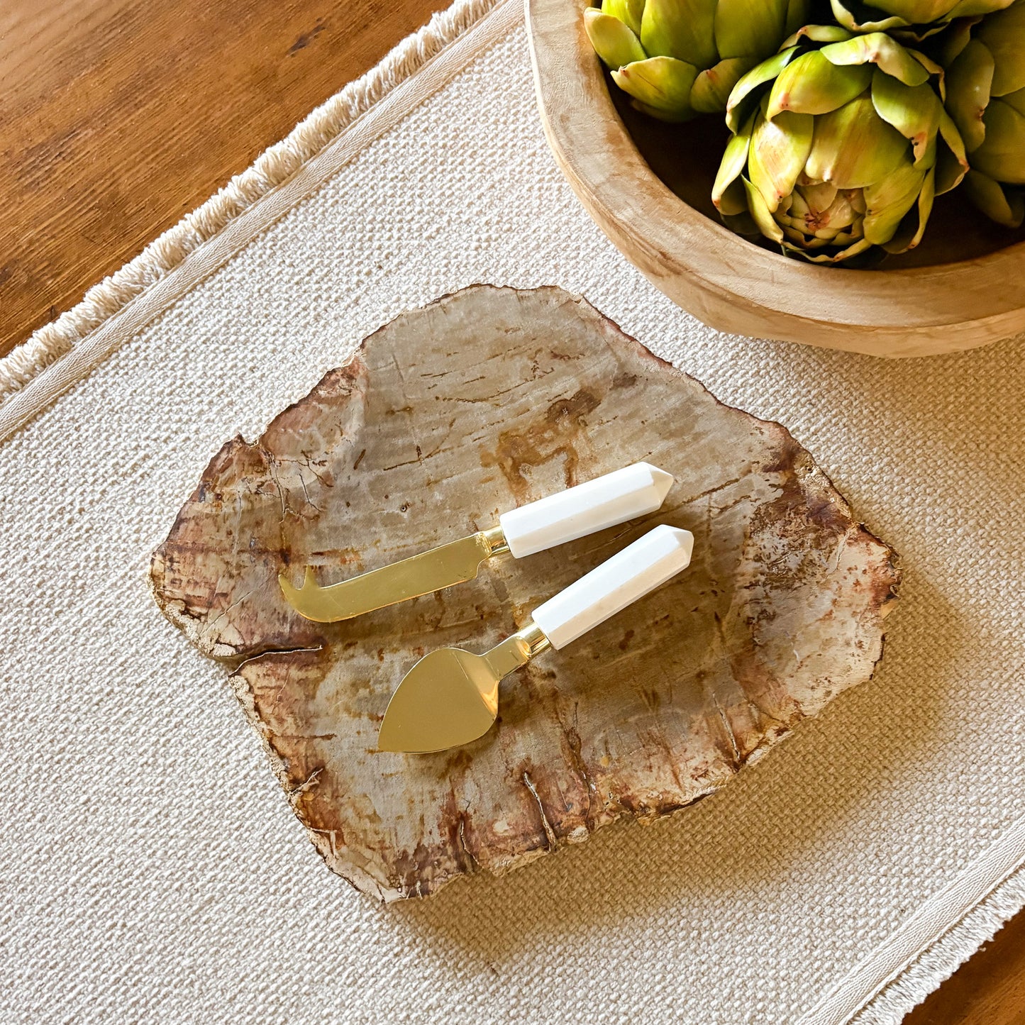 petrified wood charcuterie board