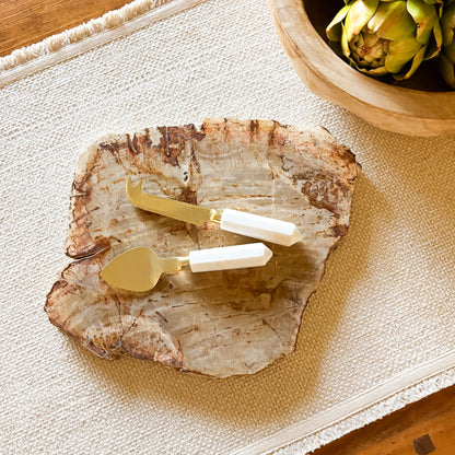 petrified wood serving tray