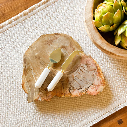 petrified wood serving tray