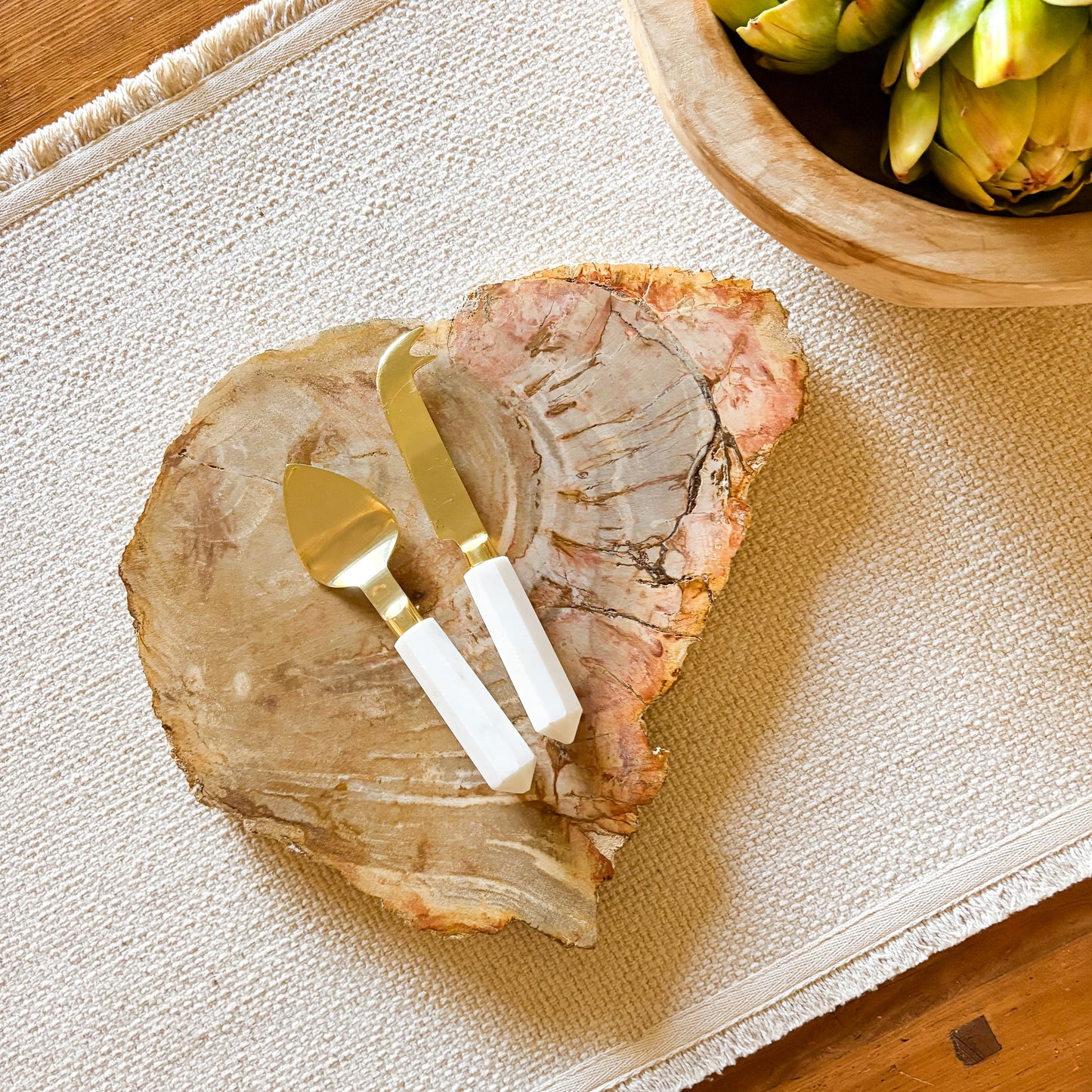 petrified wood charcuterie board