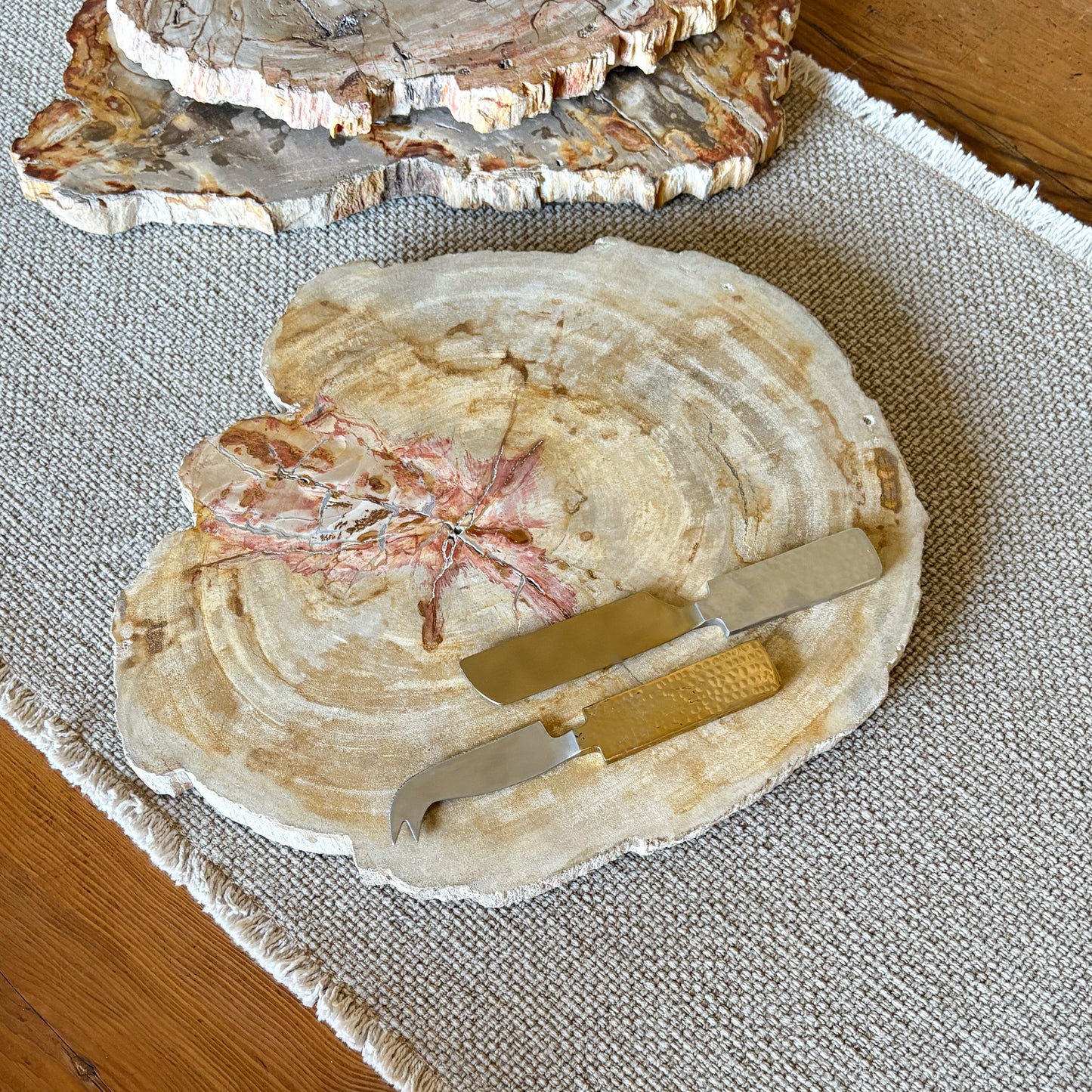 indonesian petrified wood chatrcuterie board
