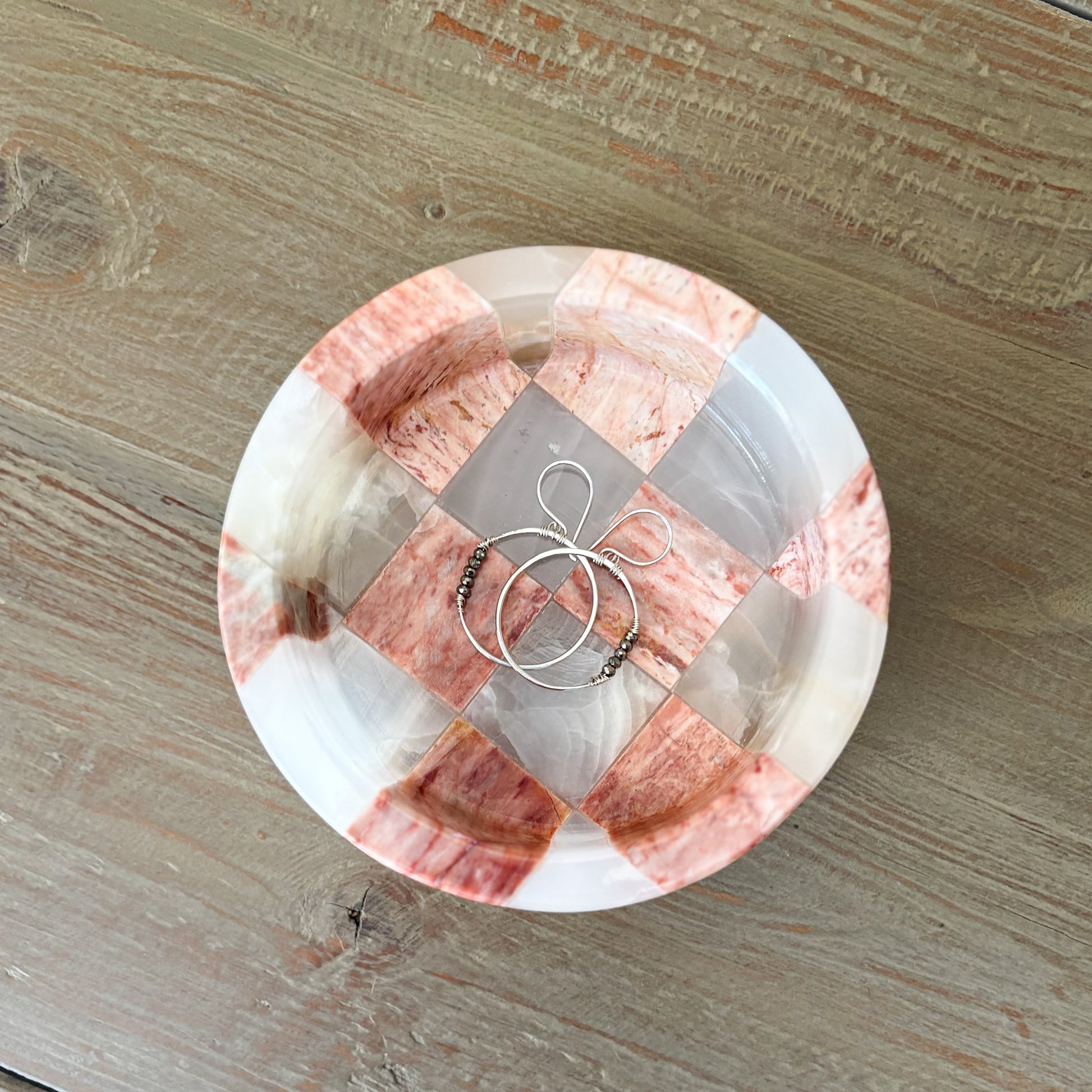 onyx and marble jewelry dish