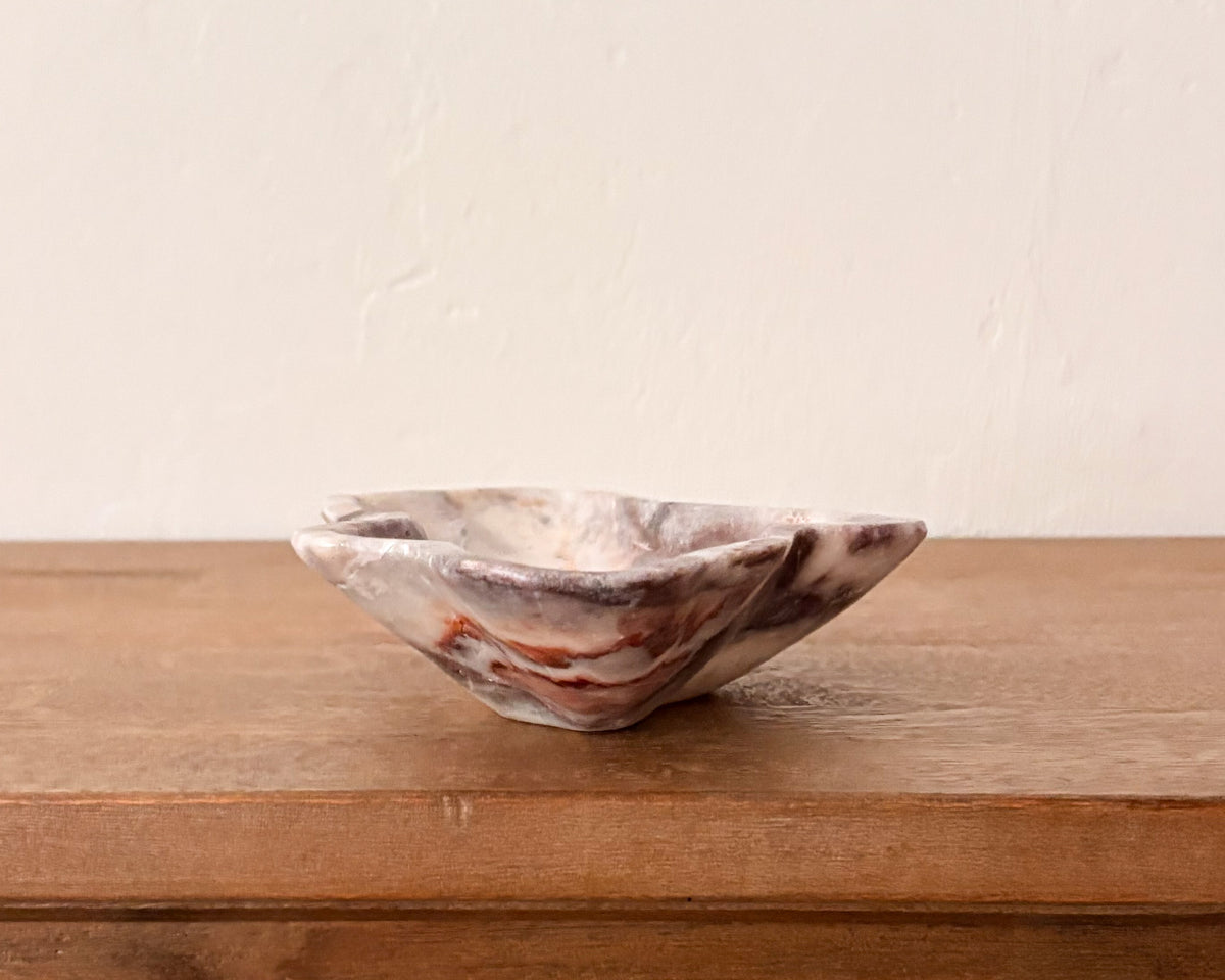 One-of-a-kind pink serpentine stone bowl