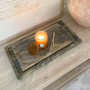 neutral home decor, netral marble tray