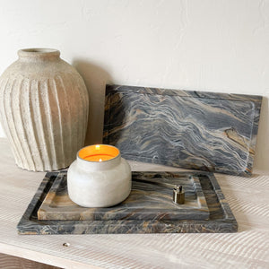 grey and brown marble tray, marble home accents