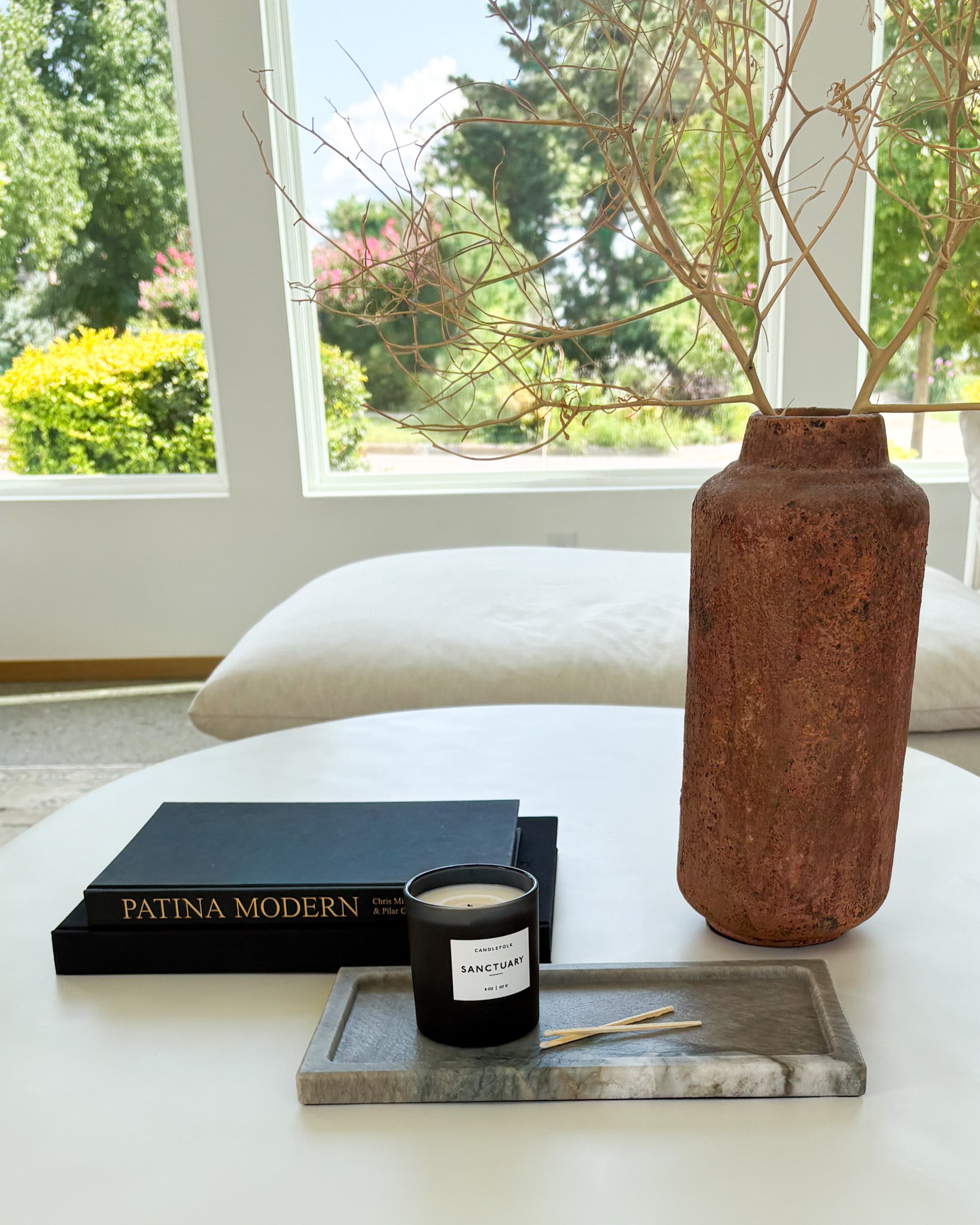 Gray Pocahontas marble tray handcrafted from genuine natural stone