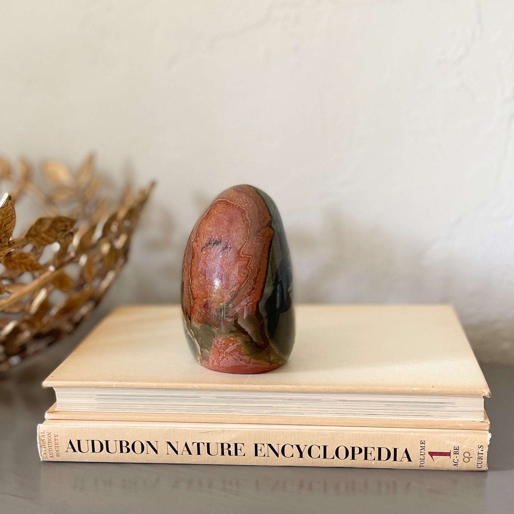 natural home accents, bookshelf decor