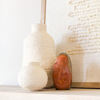 Polychrome jasper sculpture artisanal home decor natural stone centerpiece