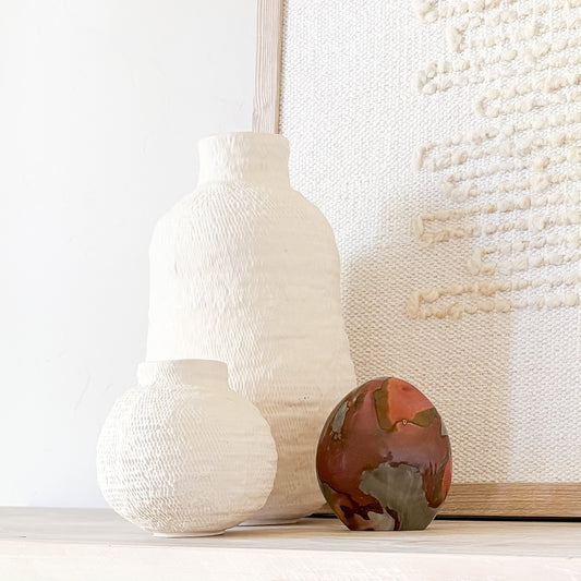 Polychrome jasper sculpture artisanal home decor natural stone centerpiece