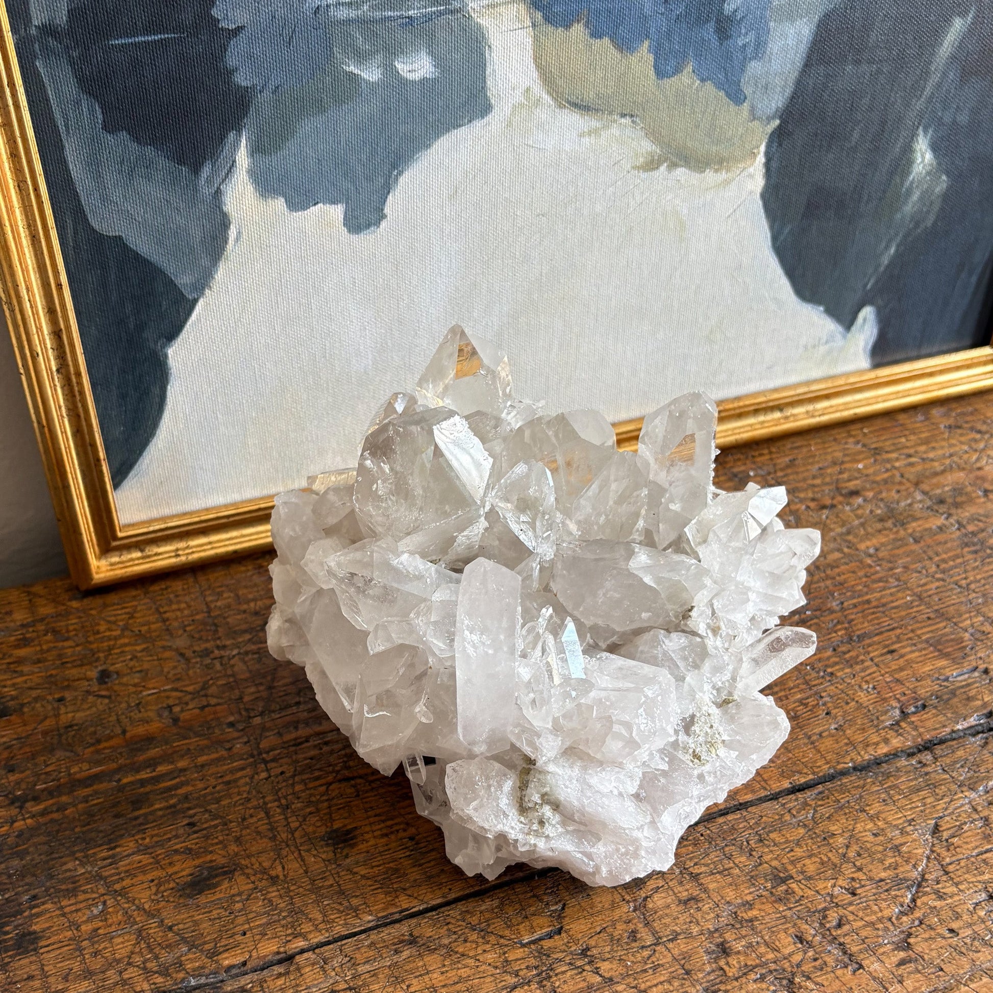 clear quartz crystal cluster
