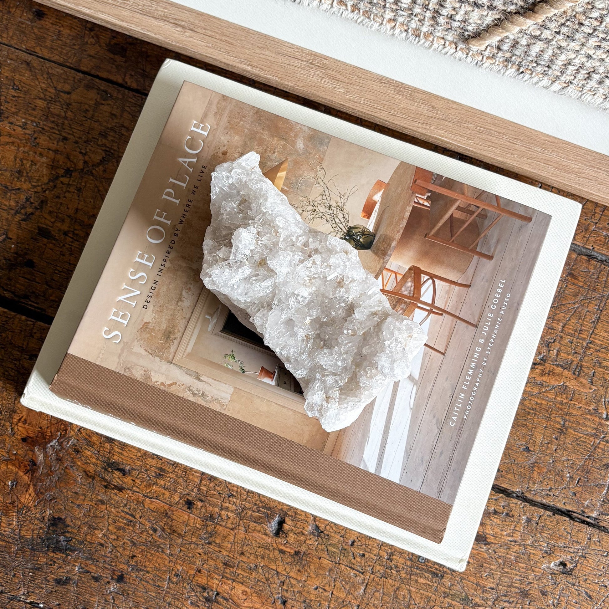 clear quartz crystal cluster

