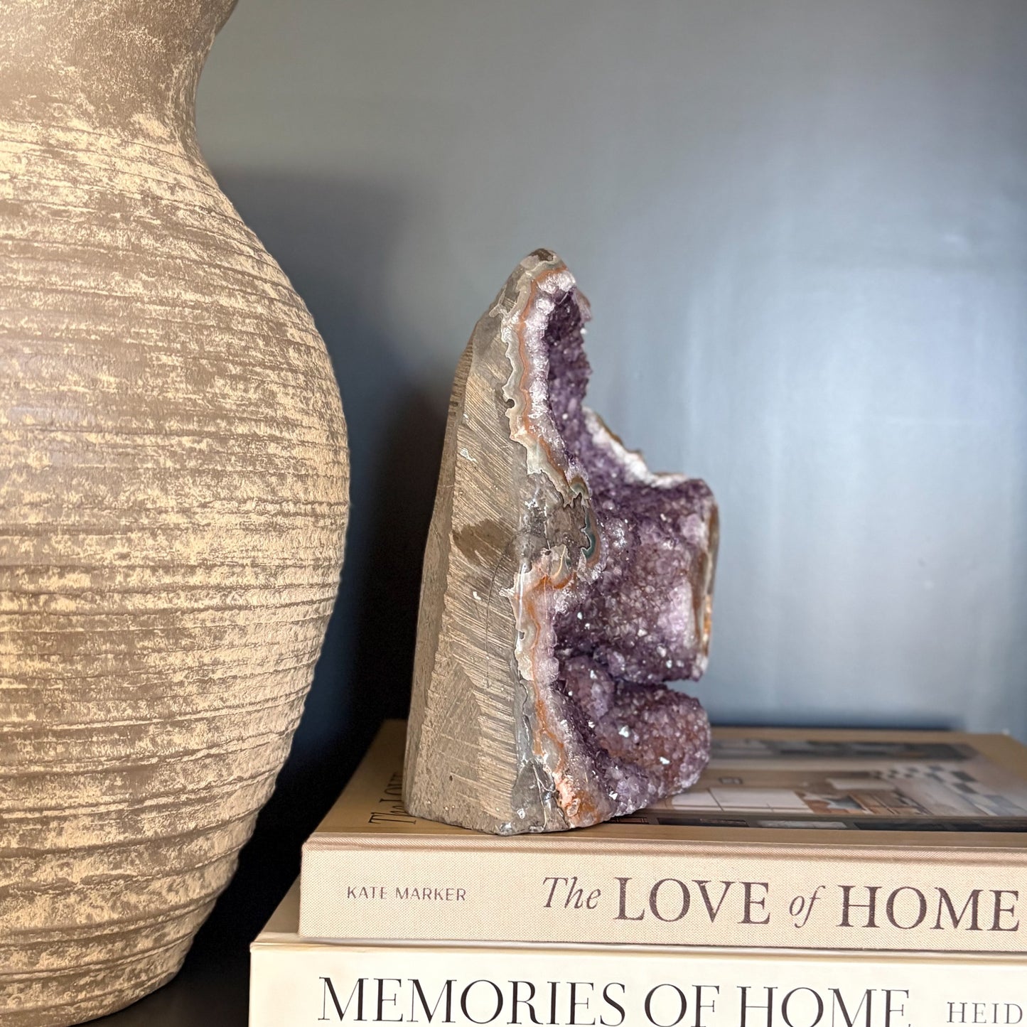 small amethyst cathedral with polished edge