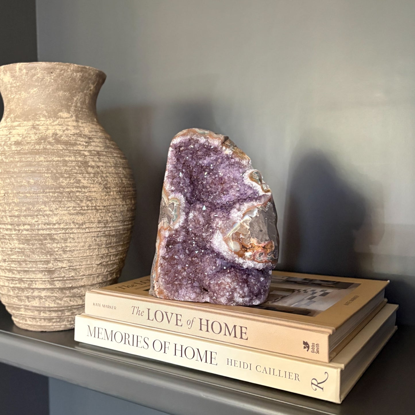 natural amethyst geode with polished edge