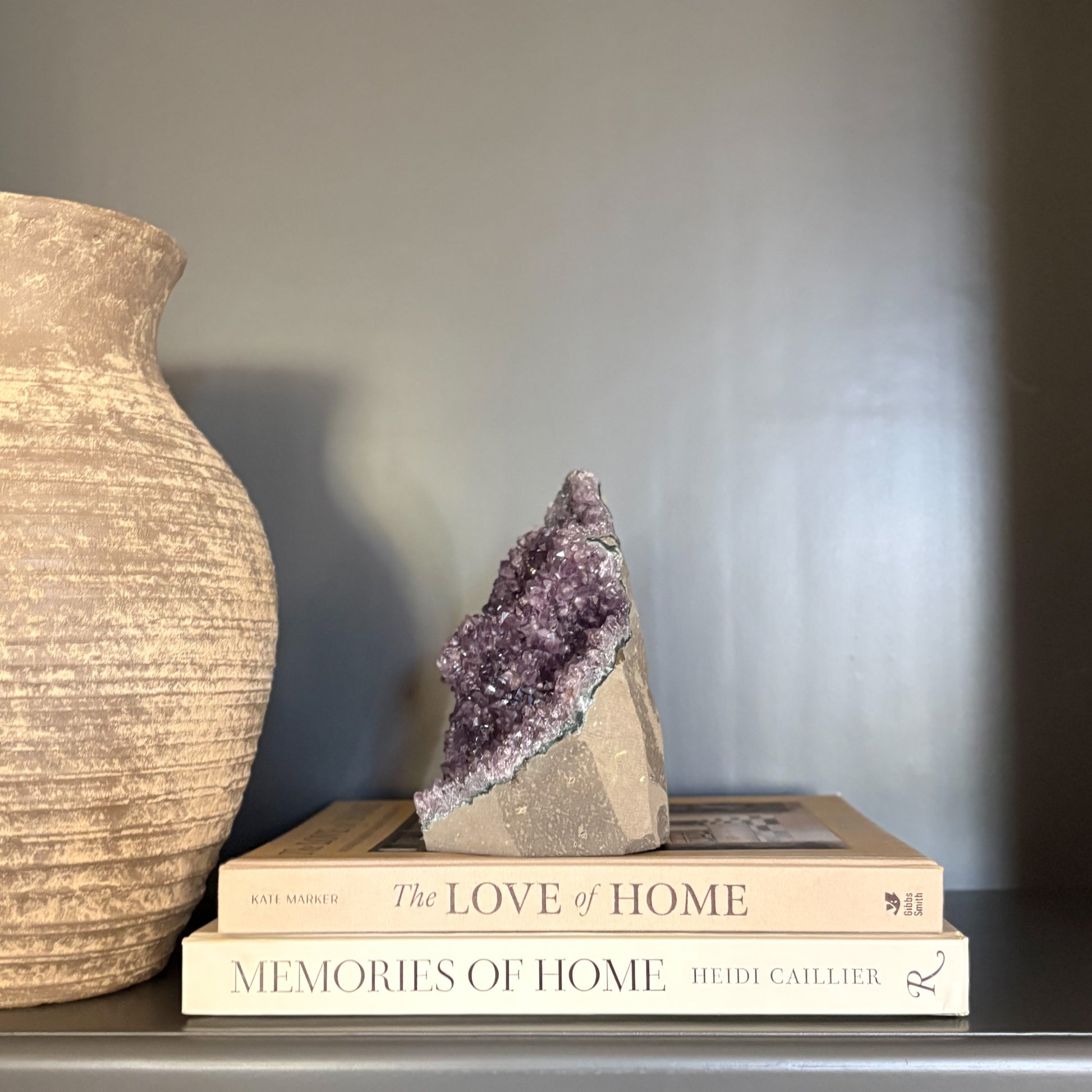 natural purple amethyst crystal cluster