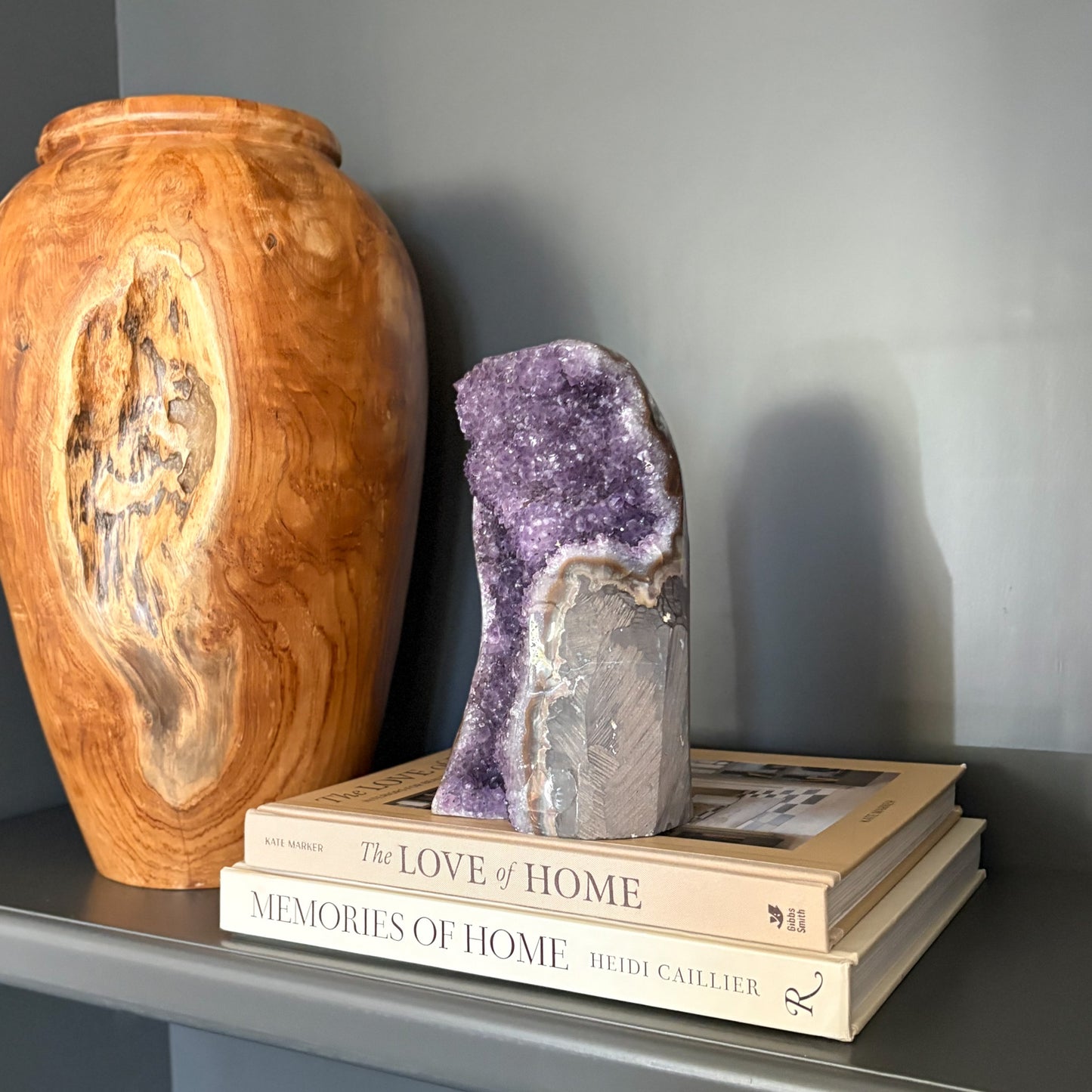 Natural rainbow amethyst geode decorative crystal stone