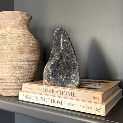 Rainbow amethyst geode styling for modern home decor