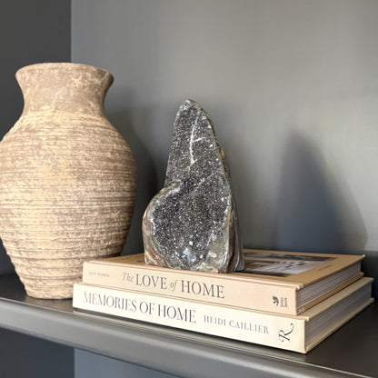 Rainbow amethyst geode crystal decor for home