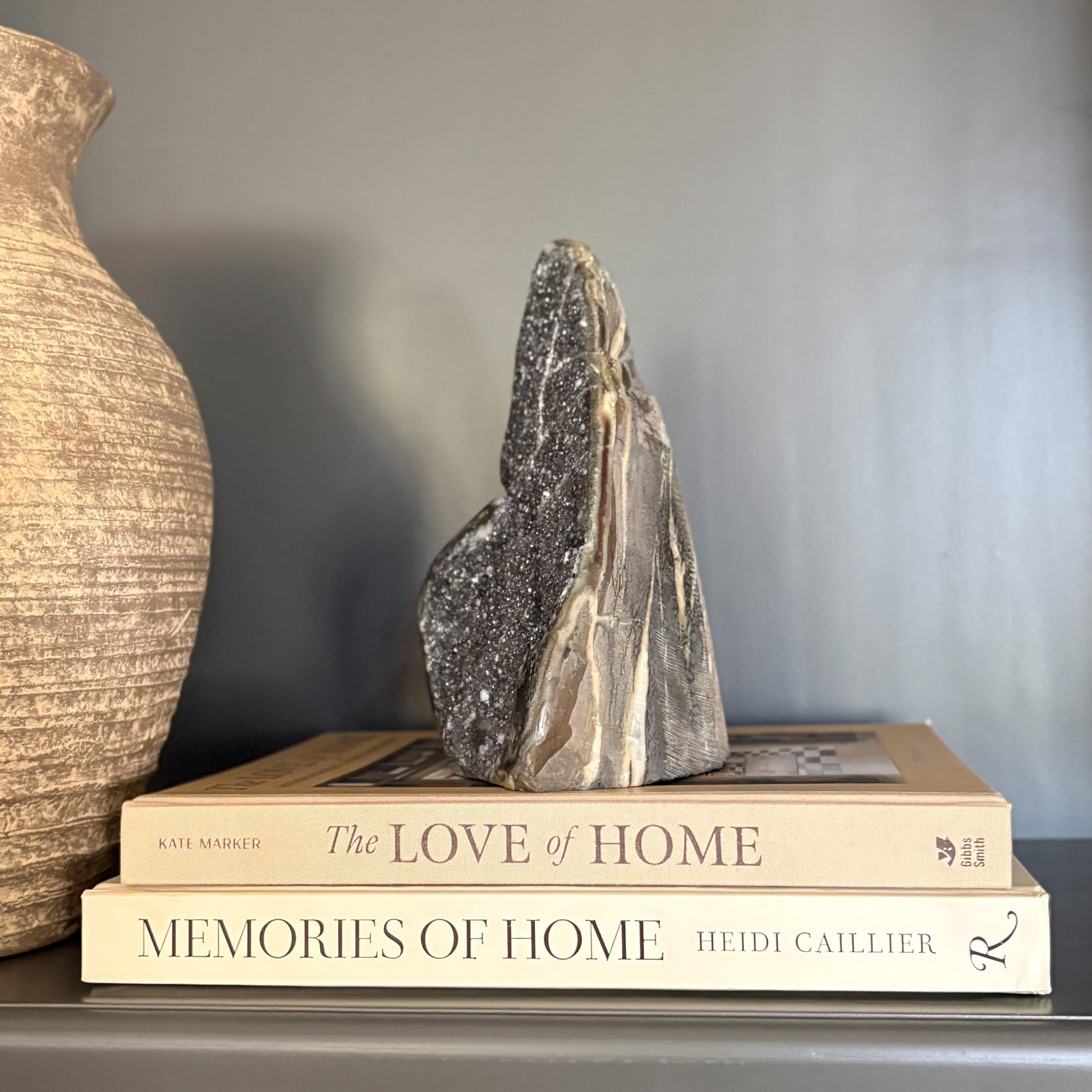 Natural rainbow amethyst geode decorative crystal stone