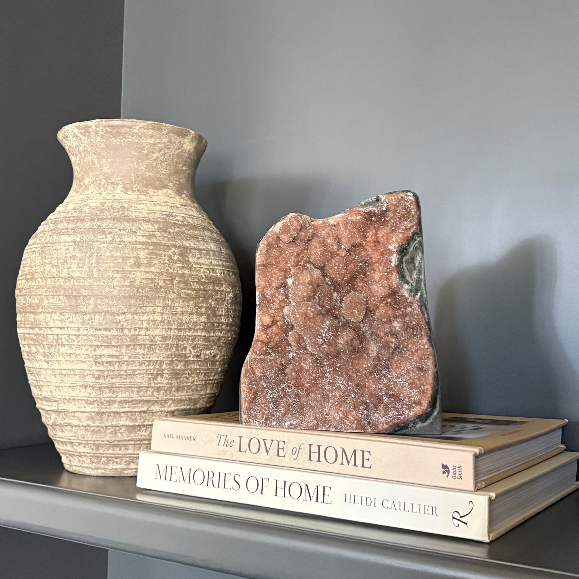 Natural amethyst geode crystal for home decor and energy healing