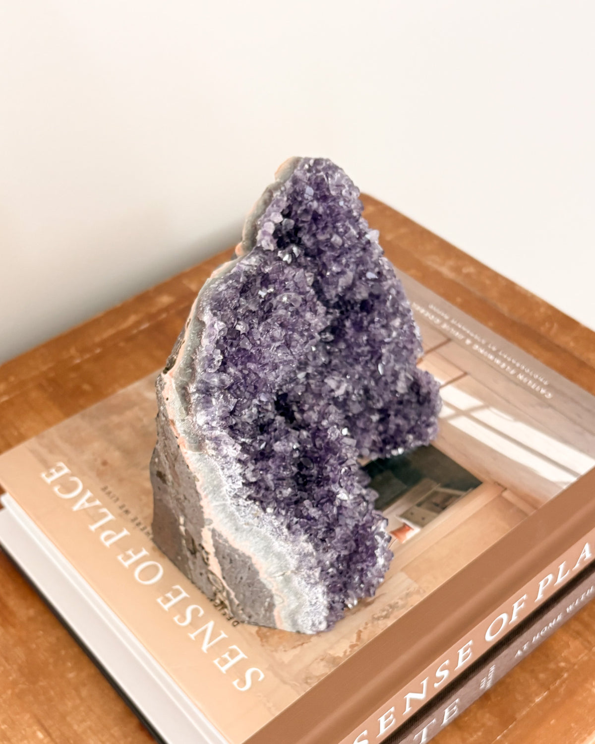 One-of-a-kind rainbow amethyst geode mineral specimen