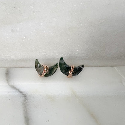 moss agate crystal jewelry