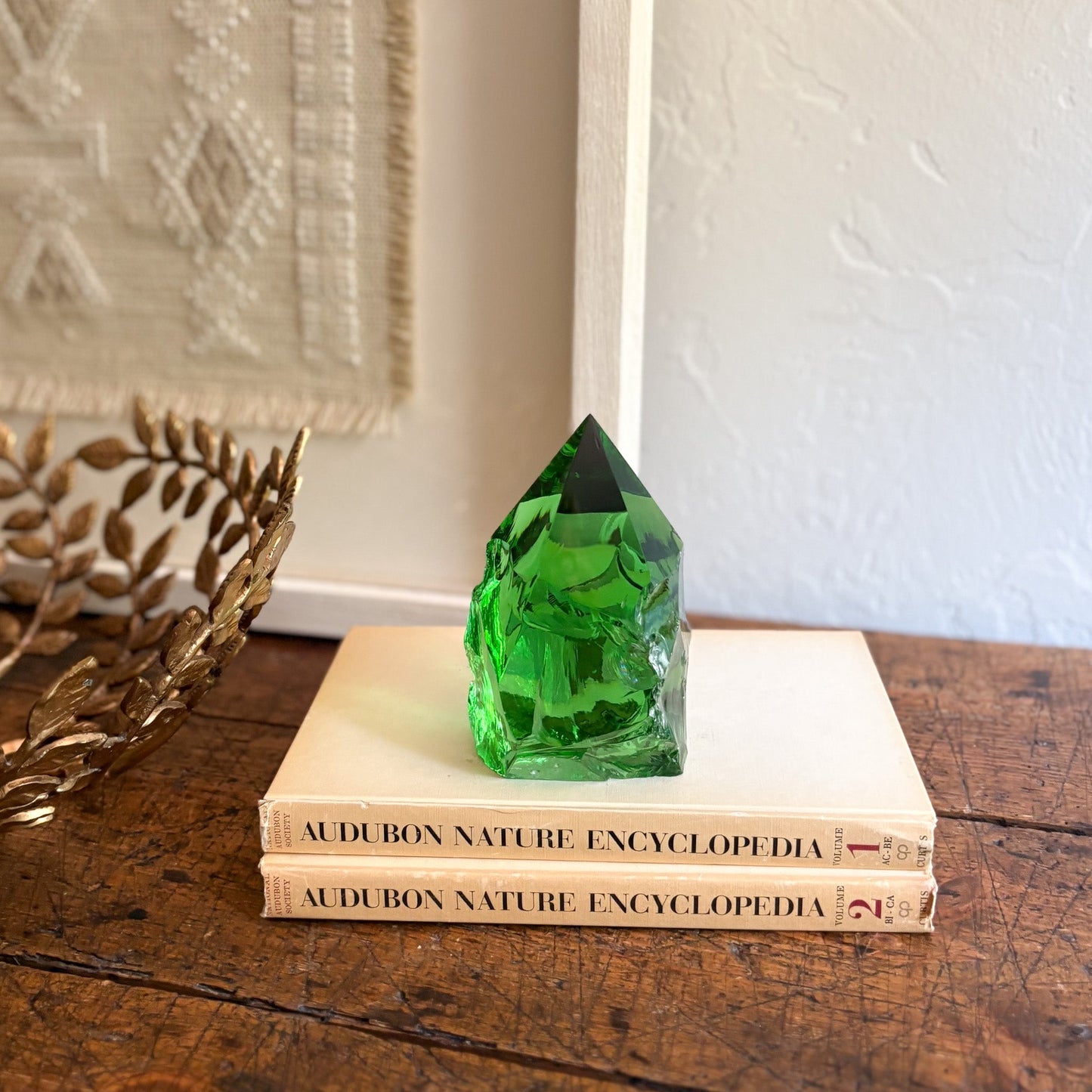 green glass statue