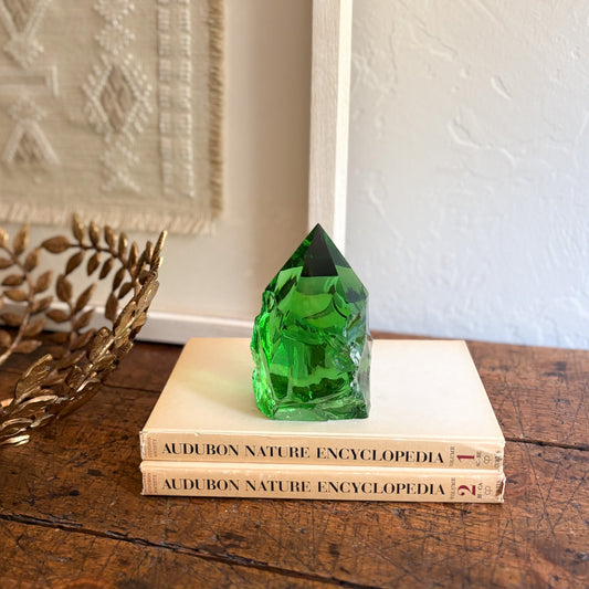 green glass statue