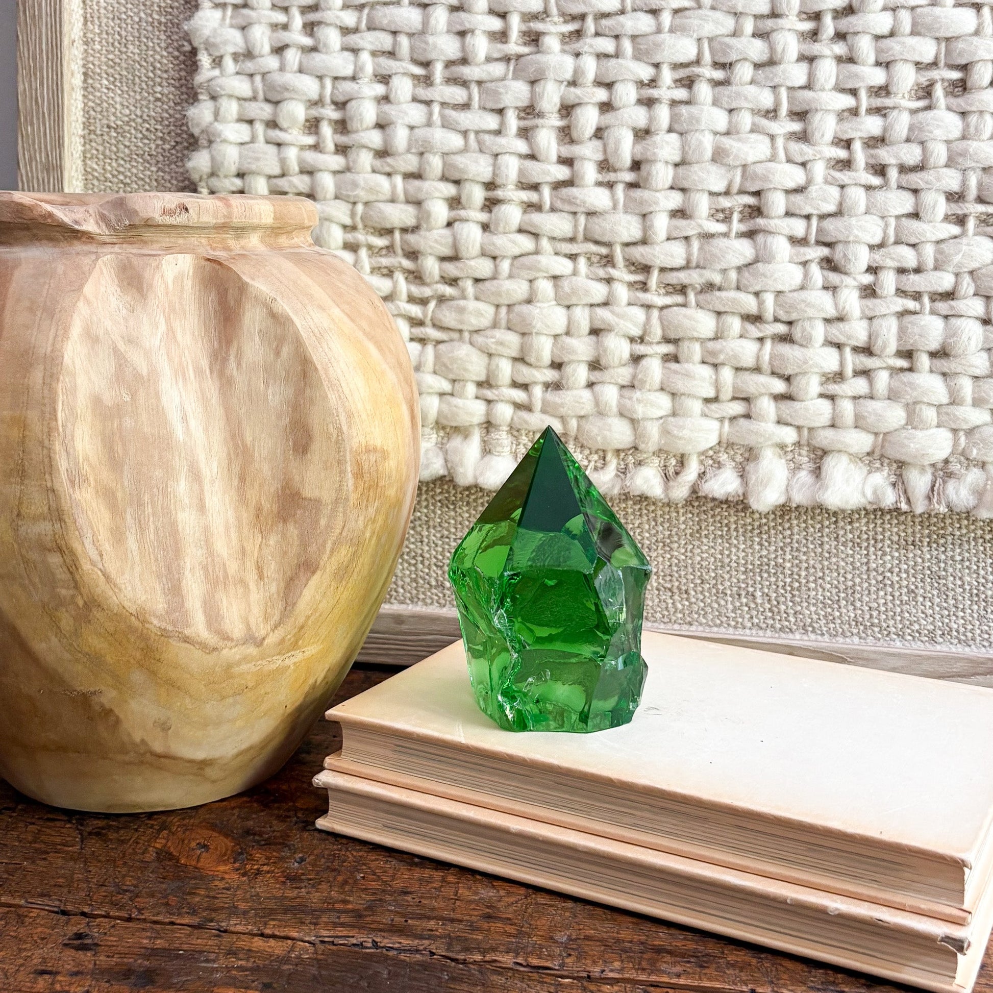 green glass home accents