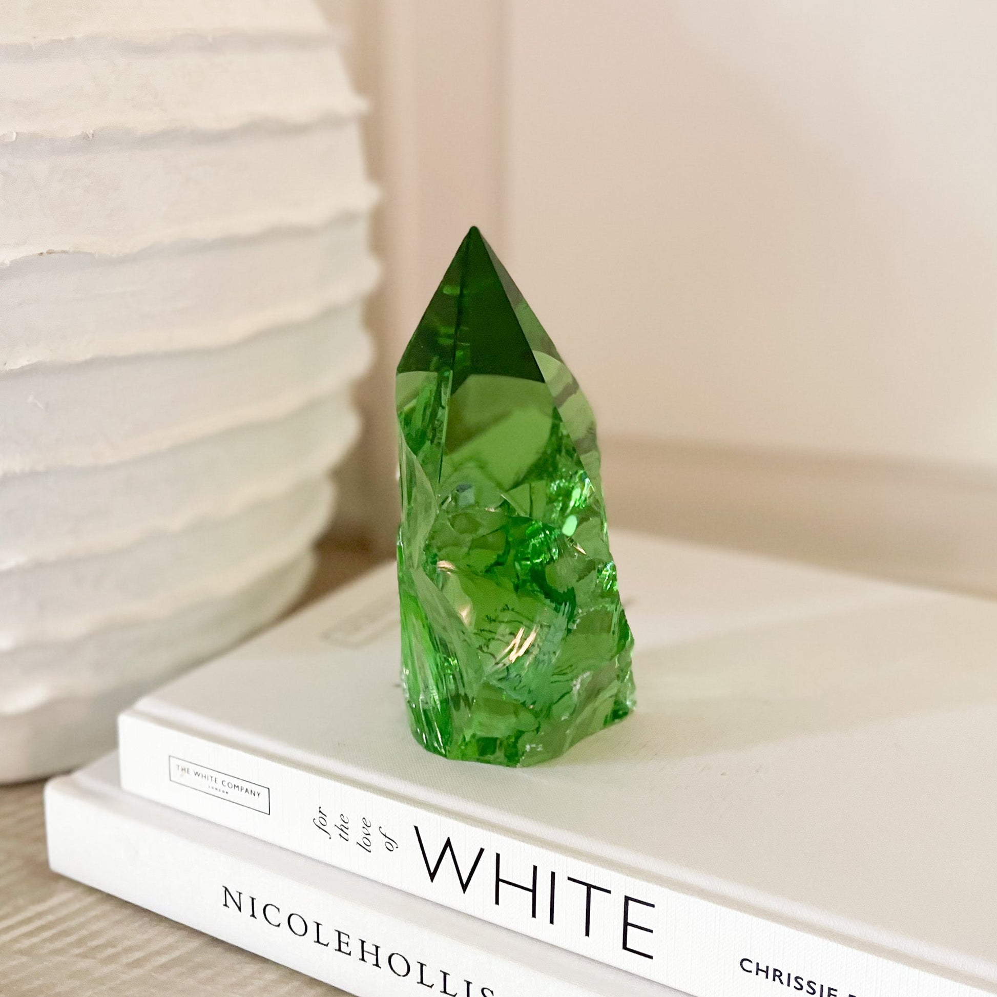dark green glass tower
