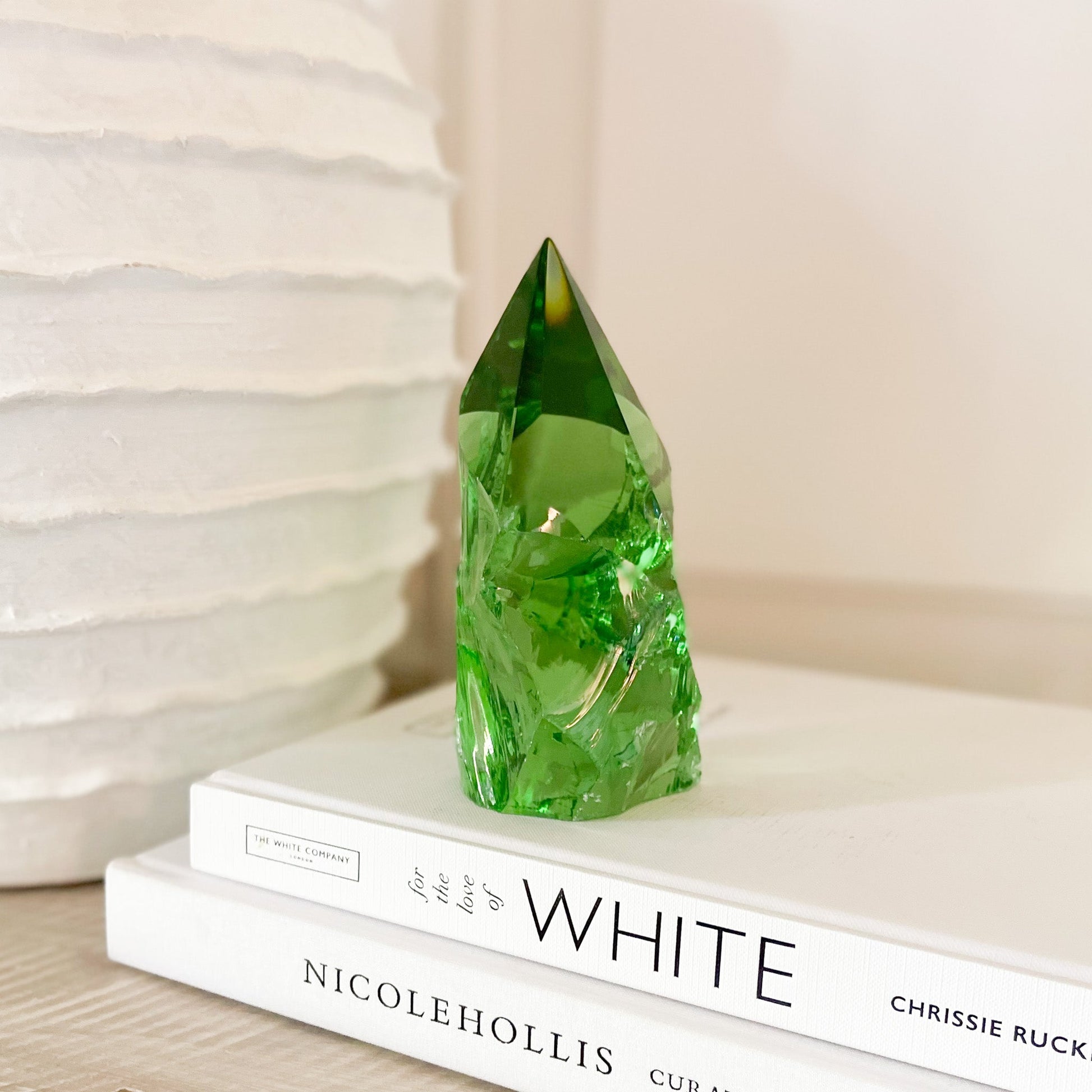 green glass decorative object