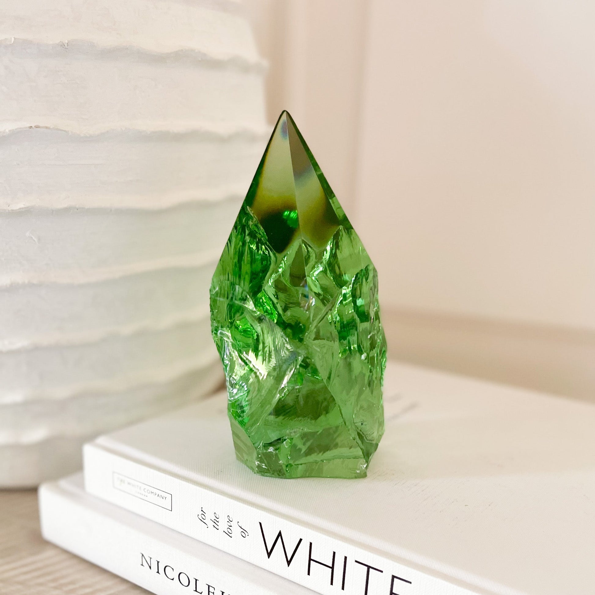 modern rustic green glass decor