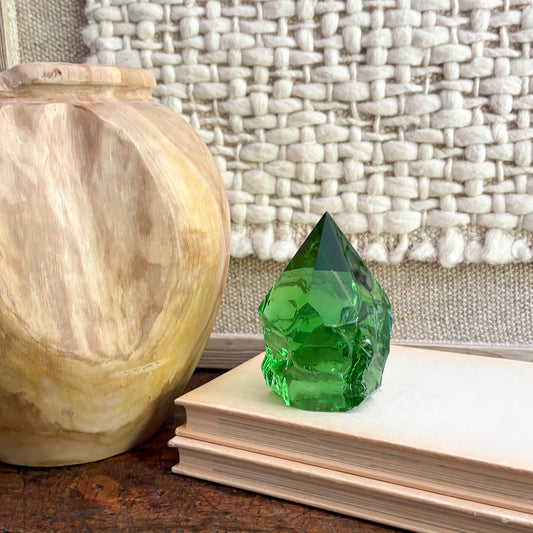 decorative green glass statue
