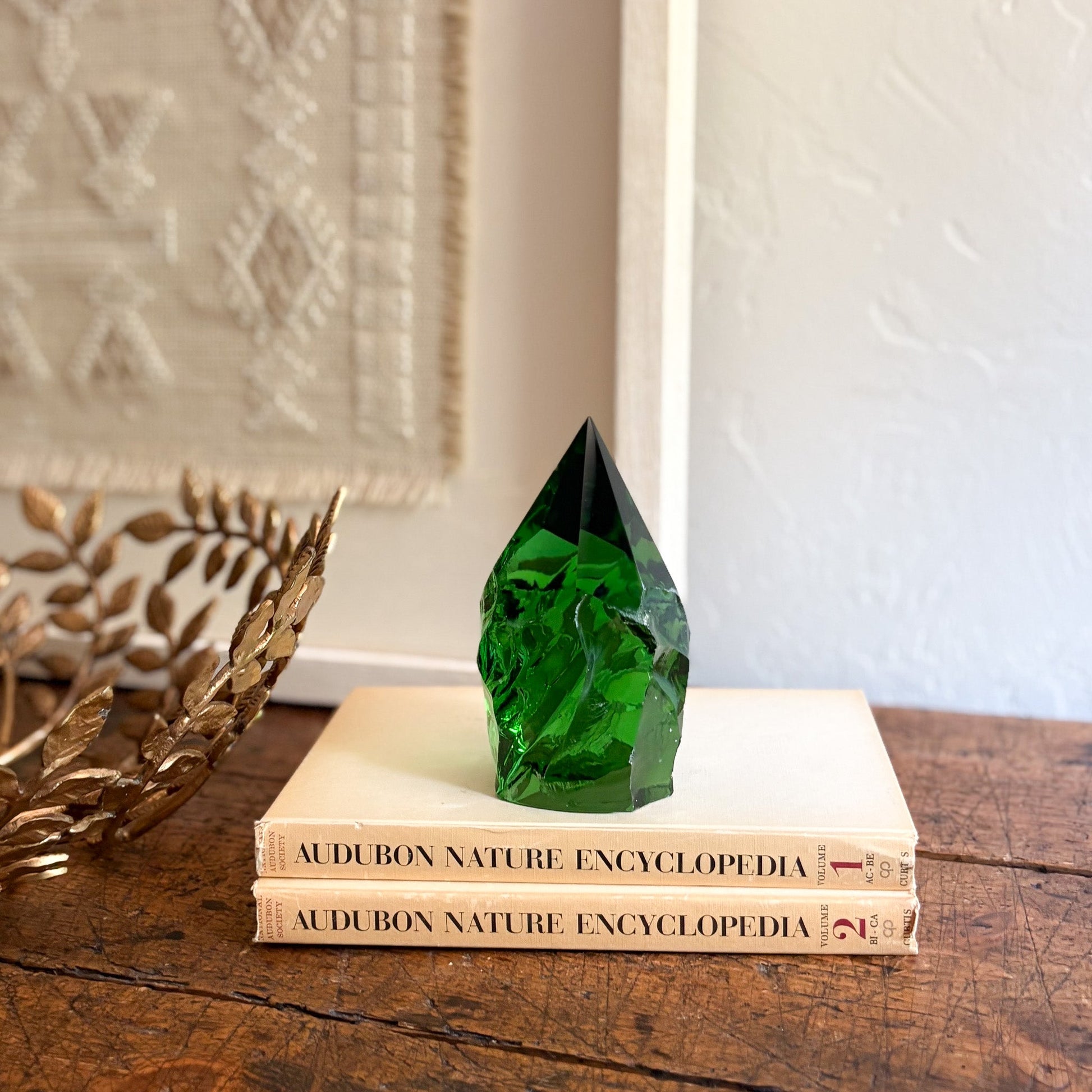 green glass decorative object