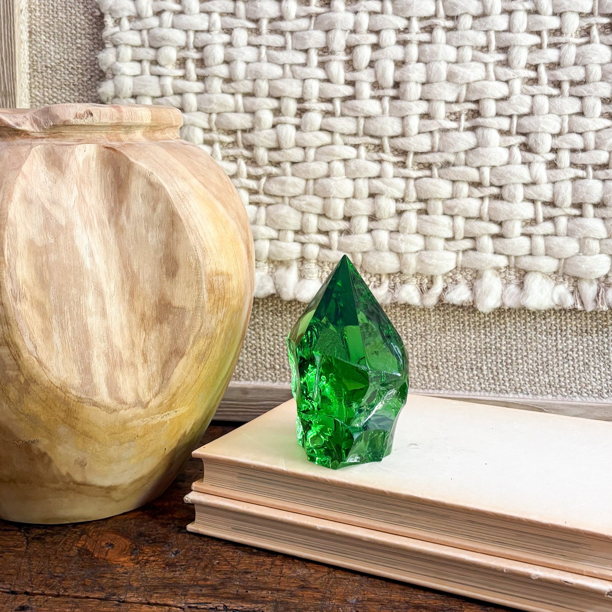green glass home accents