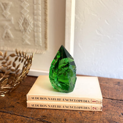 green glass decorative object