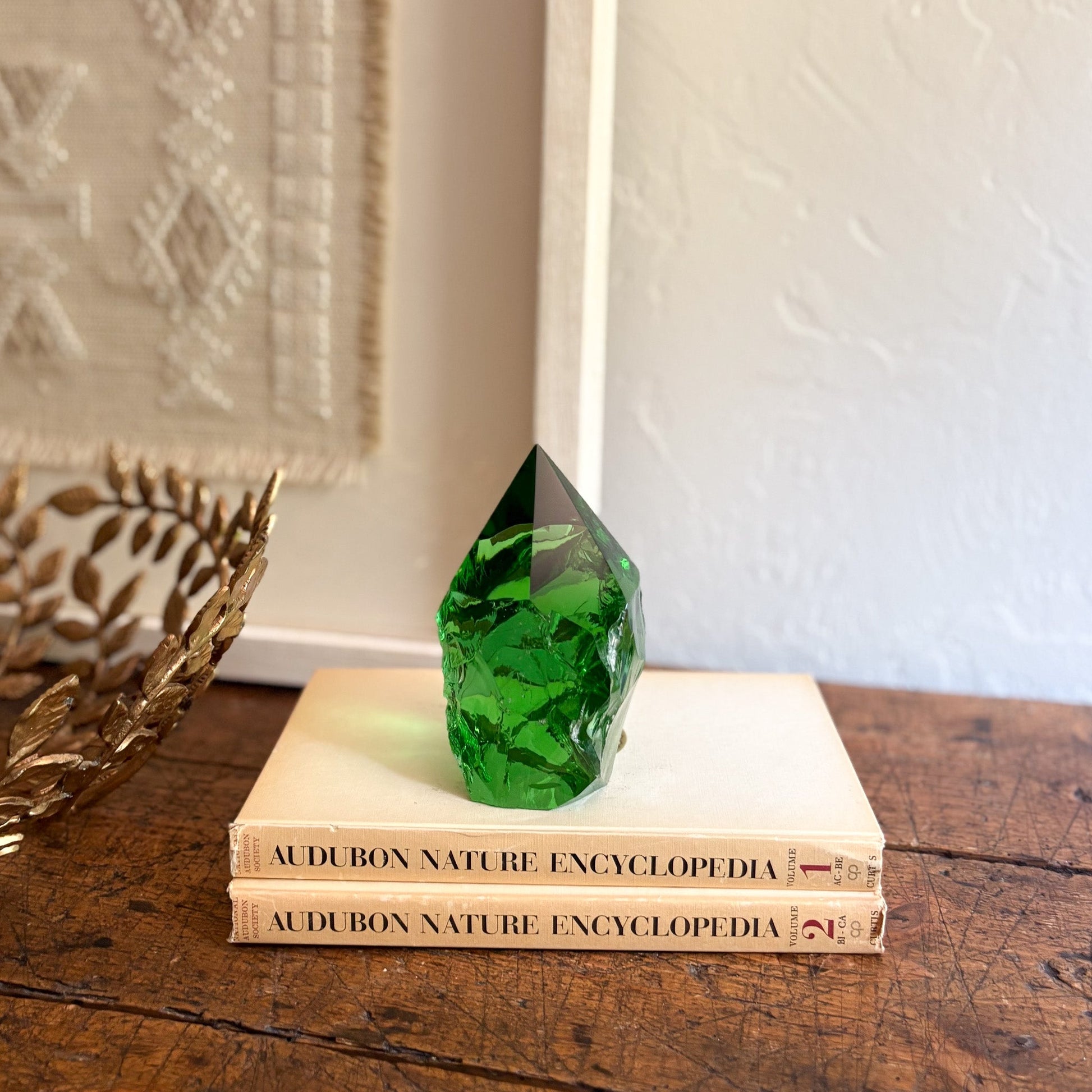 green glass decorative object
