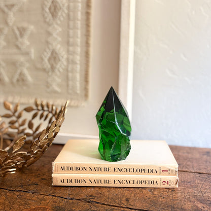 green glass statue