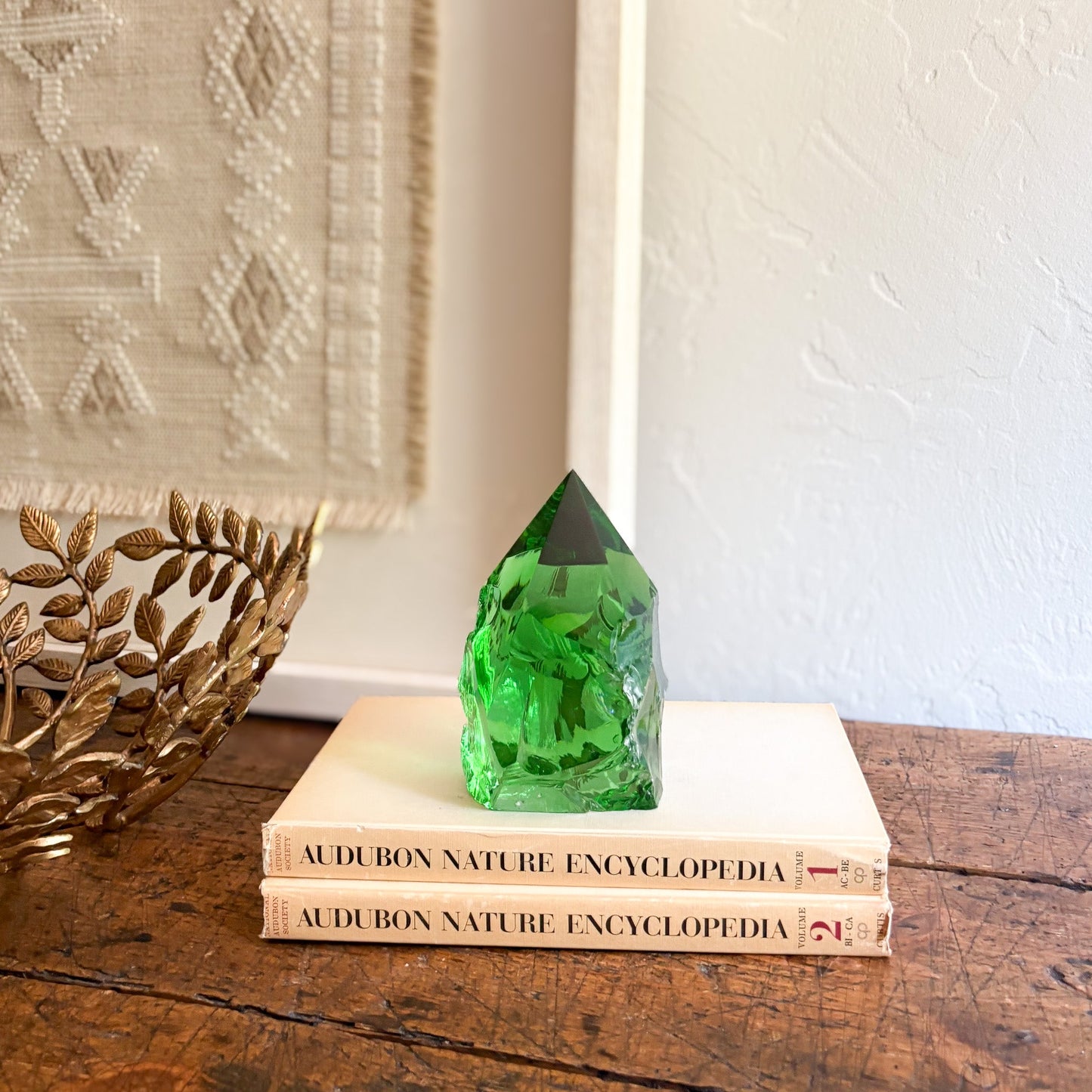 green glass decorative object