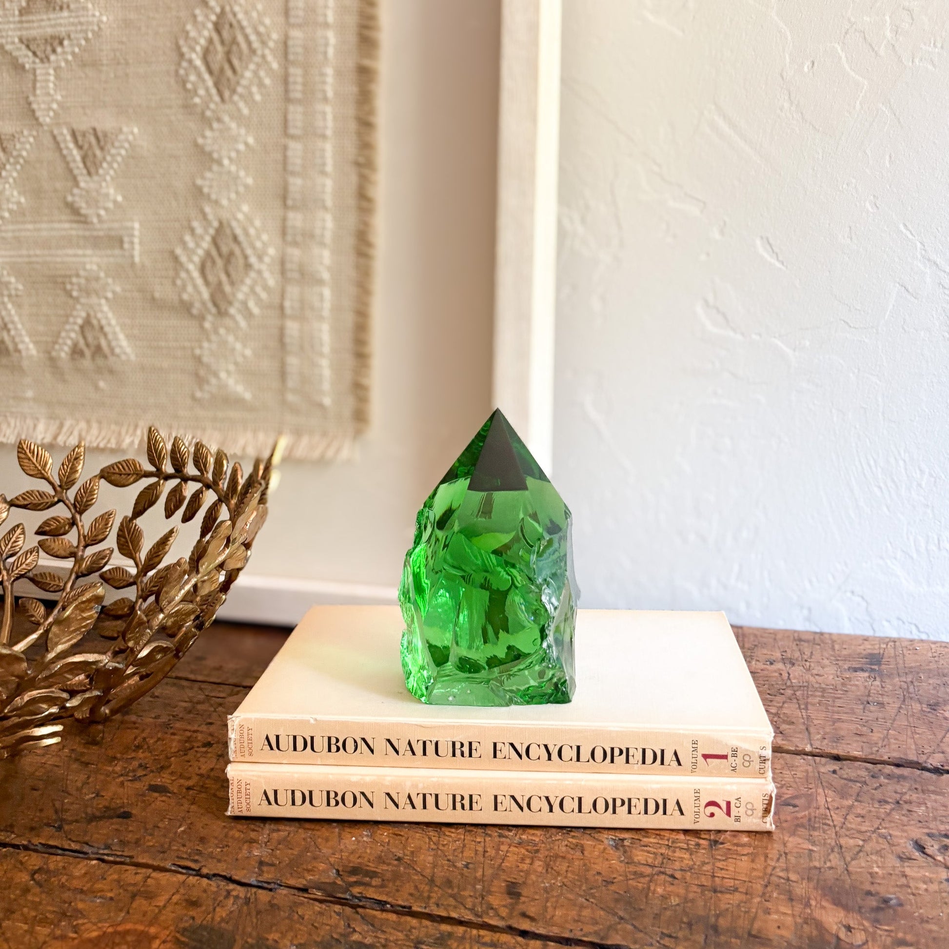 green glass decorative object