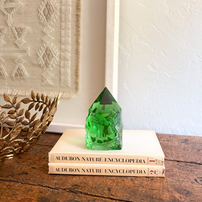 green glass decorative object