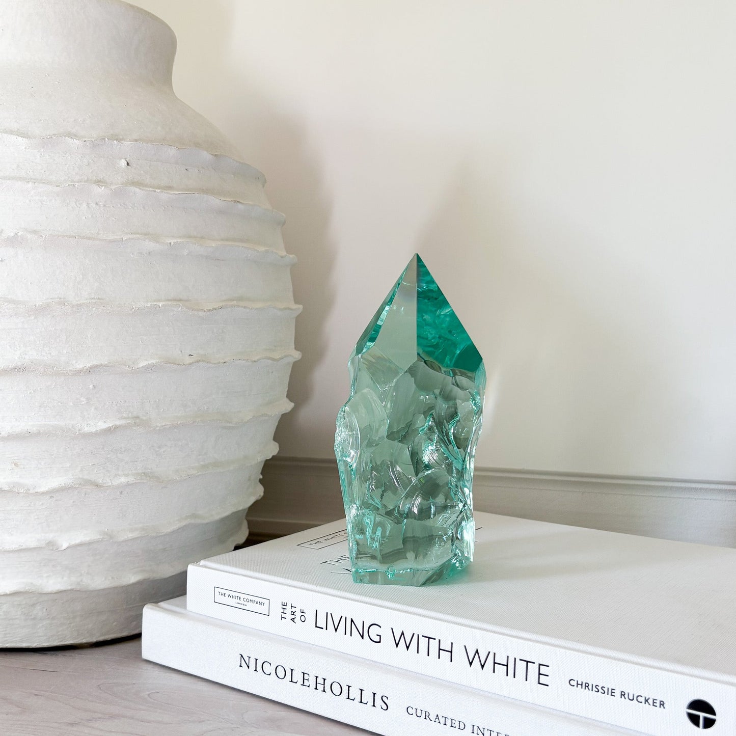 green glass sculpture
