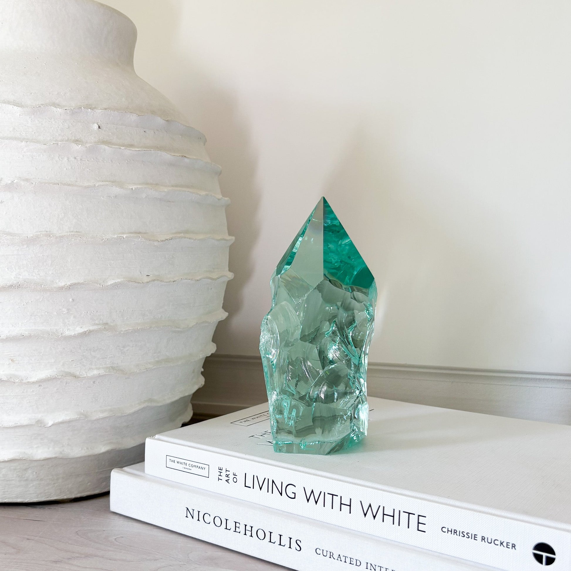 green glass sculpture