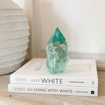 rustic green glass decor