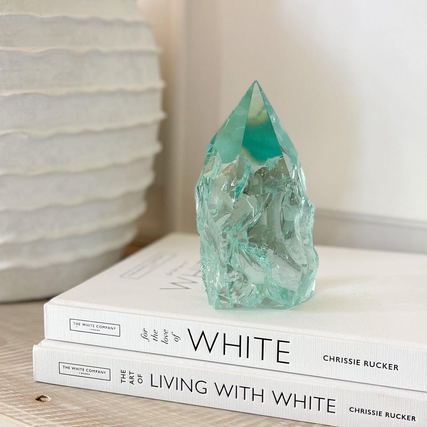 modern rustic green glass decor