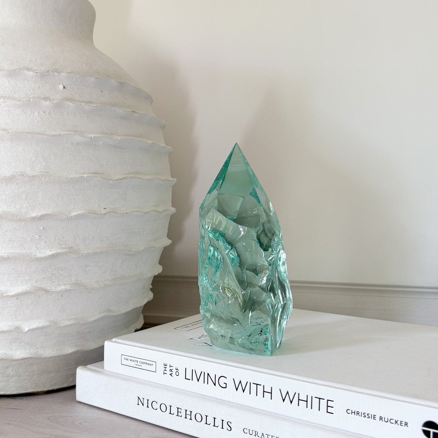 modern green glass home accents