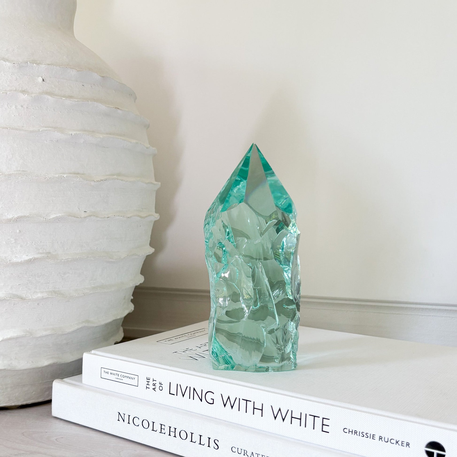 green glass decorative object
