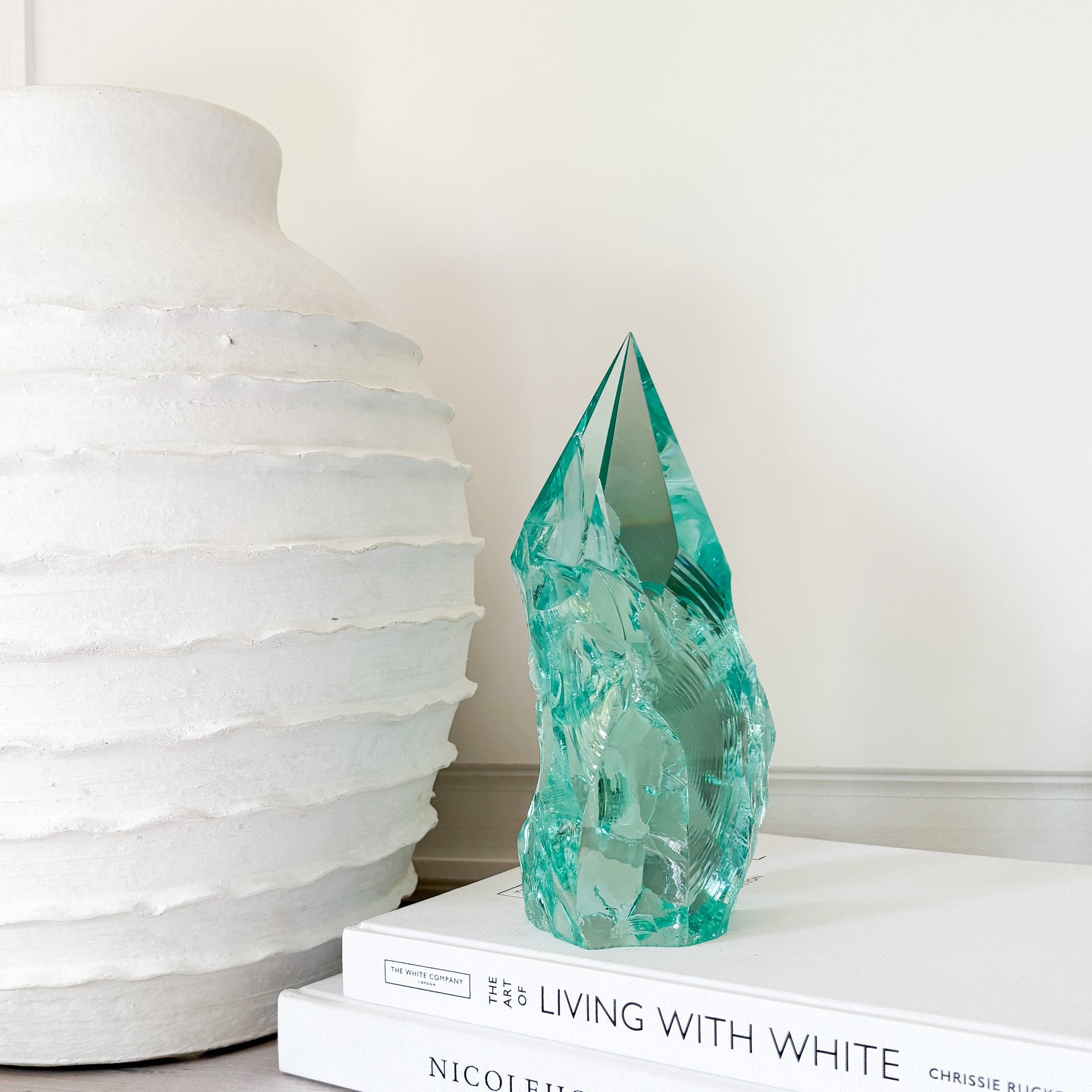 green glass home decor