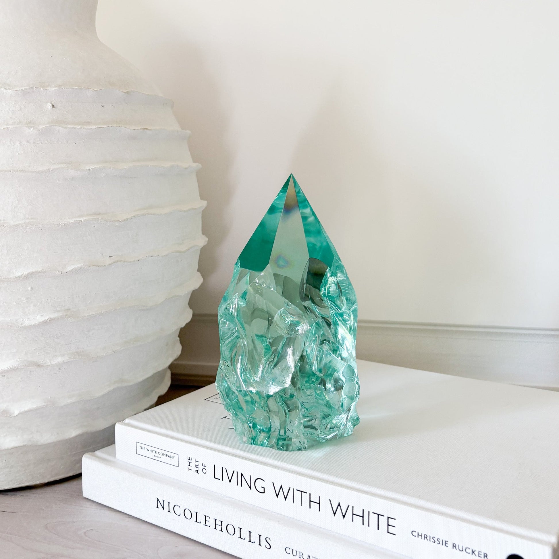 green glass home decor