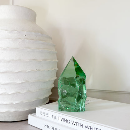 green glass home decor