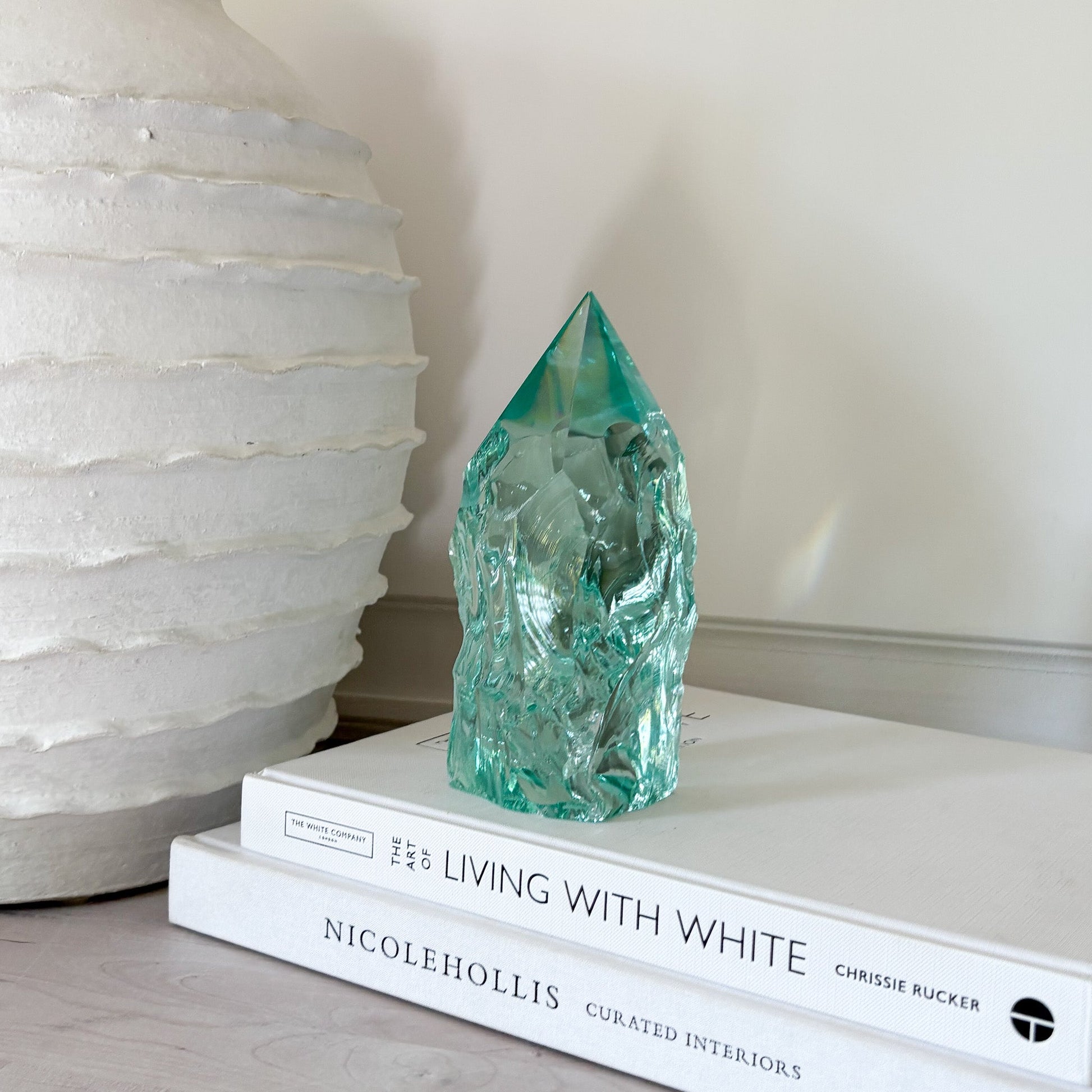 green glass home decor